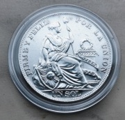 Peru 1 Sol 1934 r srebro Stan!!