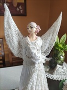 Anioł rękodzieło artystyczne rzeźba figura powertex, duży 60cm