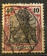 Niemcy Deutsches Reich, Germania z napisem „REICHSPOST”. Wartość: 40 fen