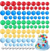 Kule na tort 10 szt niebieskie czerwone zielone białe