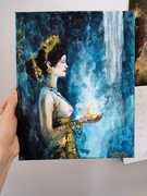 "Kapłanka" obraz akwarelowy 24x30cm