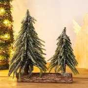 Dekoracja Świąteczna Choinka Choinki na pieńku 21cm 