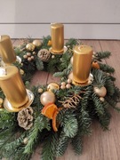 Wianek wieniec adwentowy jodła nobilis złoty żywy 