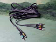 Kabel połączenie miniDIN (4 pin), mały jack 3,5mm / 3x chinch RCA - dł. 3,0