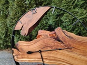 Zegar ścienny 70cm  orzech włoski  loft czarna rama 