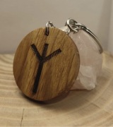 BRELOK/AMULET drewniany Runa ALGIZ Prezent,OCHRONA