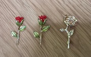 Broszka do ubrań torebek inne Róża czerwona złota 5 cm