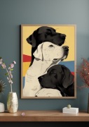 Plakat Cztery labradory 30x40cm