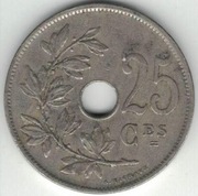 Belgia 25 centymów centimes 1927 Q - 26 mm - nr 2