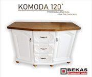 Komoda Dąb Prowansalski Biała z Dębowym Naturalnym Blatem BEKAS Producent