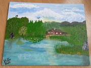 Obraz 24 x 30cm ręcznie malowany na płótnie farbami akrylowymi 