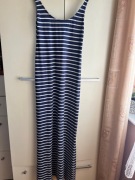36 S pull & bear maxi bawełniana sukienka granatowa w paski tall