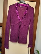 Fioletowy wiązany sweter M