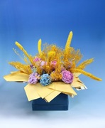 Flowerbox ze świec sojowych – Błękit & Złoto