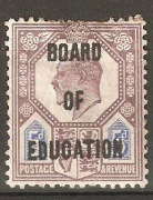 STARA ANGLIA  przedruk  znaczka  BOARD OF  EDUCATION