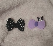 Zestaw dwóch spinek do włosów Kuromi kokardy kawaii Japan cute girl emo