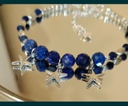 Bransoletka ze srebra S925 z naturalnym lapis lazuli 