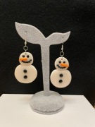 Kolczyki ręcznie robione bałwanki świąteczne