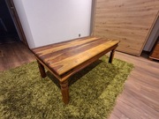 Ława rustykalna drewno egzotyczne metalowe okucia