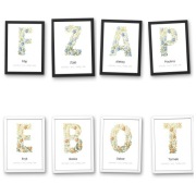 Plakat z imieniem kwiaty plakat do pokoju dziecięcego A4 z ramką 