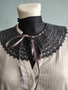 Grafitowy Szydełkowy kołnierzyk  