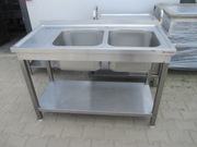 Zlew Gastronomiczny 2 Komorowy Z Półką 120/60/85