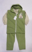 Dres bawełniany ocieplany 3 częściowy oliwkowy 98