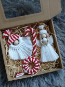 Prezent pod choinkę box świąteczny makrama ozdoby choinkowe ręcznie robione