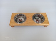 Stojak na miski dla psa lub kota 2 x 0,22 l