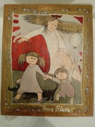 Anioł stróż i dzieci. Obraz na desce.