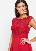 B.P.C. Czerwona suknia z koronką 36 wieczorowa maxi