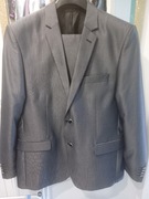 Szary stalowy garnitur XL