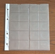 Lindner (Karat K3) - Strona/karta na 20 monet o śr. 34mm (20x 40x40mm)