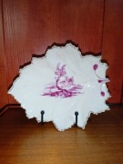Porcelanowy półmisek ozdobny Höchst Niemcy liść VINTAGE 
