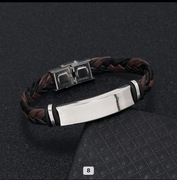 Bransoletka męska skórzana 21cm