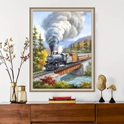 5D DIY Haft diamentowy Pociąg na moście