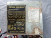 Sprawny zasilacz ATX Sky Hawk SHT-230W retro PC Pentium II/III