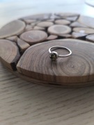 Pierścionek DELIKATNY srebrny BURSZTYN SREBRO ROZMIAR 16 oczko zielony 