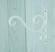 Wieszak Hak Uchwyt metalowy kuty na doniczkę - Biały RAL 9002 (W40)