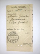 Dowód wpłaty Jaworów 1934 Poczta Polska PKO