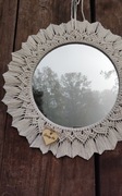 Duże makramowe lustro w stylu Boho