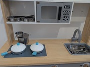 Drewniana kuchnia XXL dla dziecka ECOTOYS – kompletna, z pralką