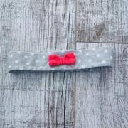 Szara opaska z różowa kokardka George 3 6 mc