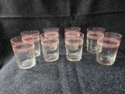 Duże kieliszki małe szklanki ręcznie malowane szkło PRL