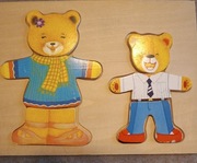 Drewniana układanka misie