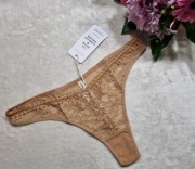Scandale eco lingerie, koronkowe majtki, stringi, beżowe rozmiar M NOWE