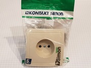 Simon BASIC Gniazdo ścienne b/u, BG1e/12 beżowy