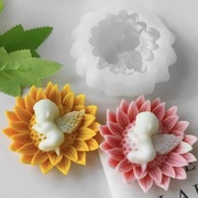 KWIAT SŁONECZNIKA ANIOŁEK forma silikonowa 9*3.5 do odlewów Świec Gipsu 