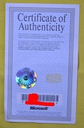 MICROSOFT MS-DOS 6.2 CERTYFIKAT COA