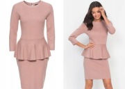 Sukienka dzianinowa z baskinką Bodyflirt – rozmiar 36/38